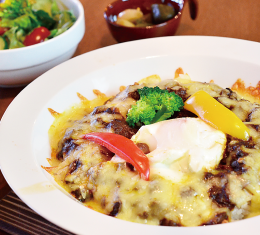 久留米市ランチメニュー「あいはなカフェ」の焼きカレーセット